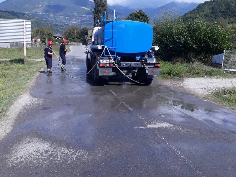 ცაგერის მუნიციპალიტეტში სადეზინფექციო სამუშაოები ჩატარდა